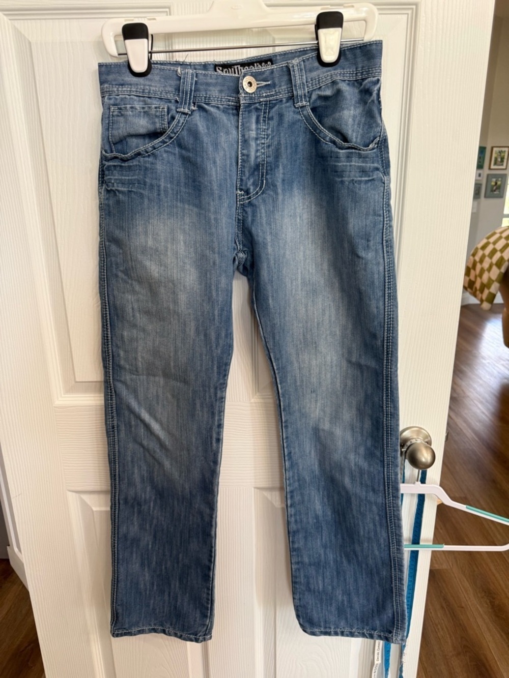 Southpole Jeans Mens 32x31 Blue Denim Y2K Baggy Straight Skater Streetwear - Picture 2 of 8